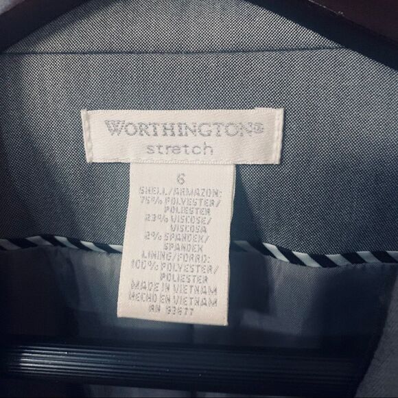 Sz 6 Gray Worthington Stretch blazer single button - Picture 3 of 3